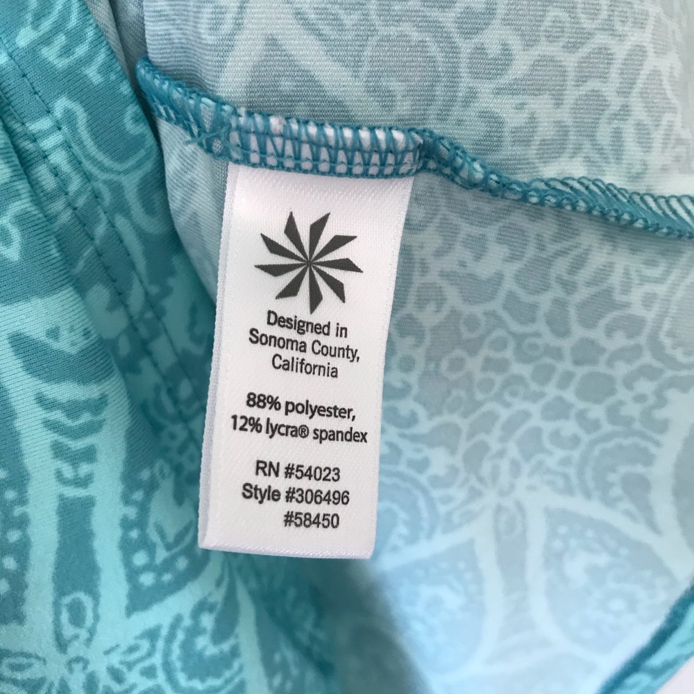 Athleta Tribal Printed Muscle Up Tank Top Blue - Picture 6 of 7